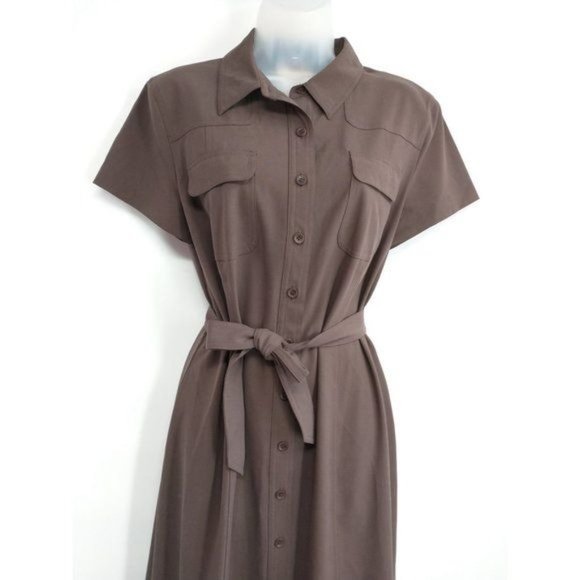 Vintage Talbots Size 10 Women Shirt Dress With Breast Pocket - Picture 2 of 9